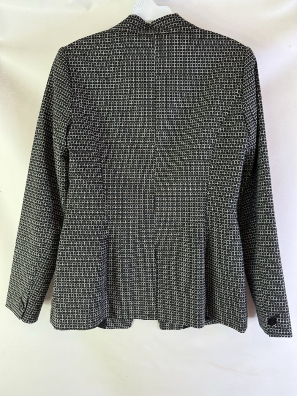 New White House Black Market Blazer Jacket Grid Shawl Collar Jacket - Picture 8 of 10